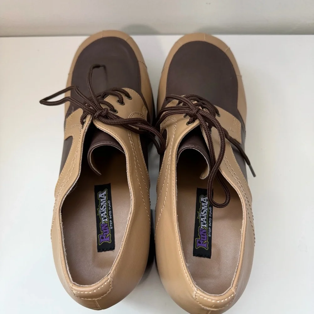 FUNTASMA JAZZ06 Men's Brown 3" Block Heel Platform Spectator Oxford Shoes 12-13 - Picture 8 of 11